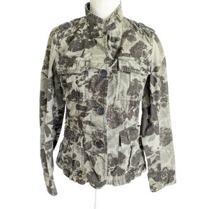 Womens Eddie Bauer Camo Jacket Cargo Cotton Size Medium Fits Like Small
